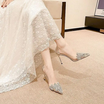 Funki Findz | Shoes | Women's Pointy Toe Clear Wedding Stiletto