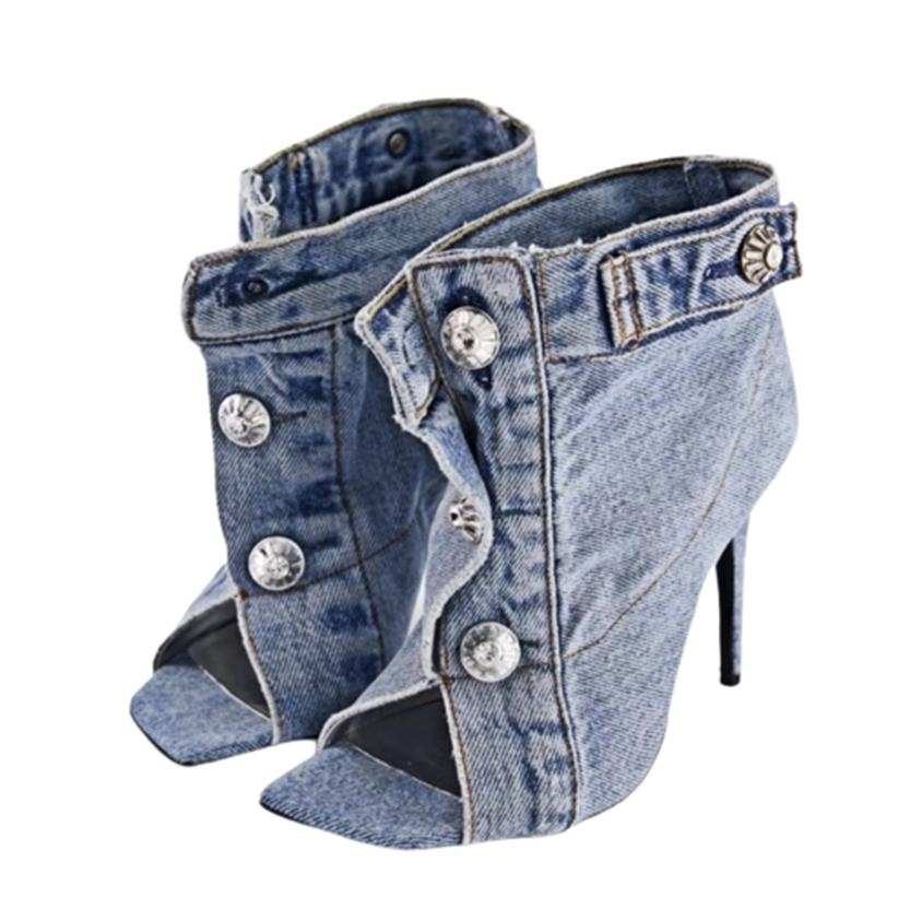 Funki Findz | Shoes | Women's Quirky Denim High Heel Shoes