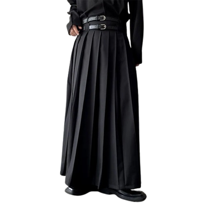 Funki Findz | Skirts | Men's Japanese High Waist Long Pleat Skirt
