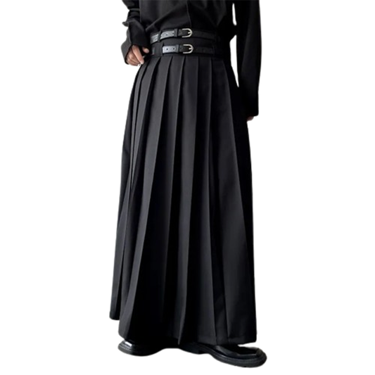 Funki Findz | Skirts | Men's Japanese High Waist Long Pleat Skirt