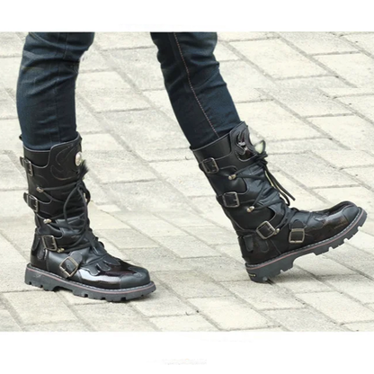 Funki Findz | Boots | Men's Knee-High Combat Motorcycle Boots