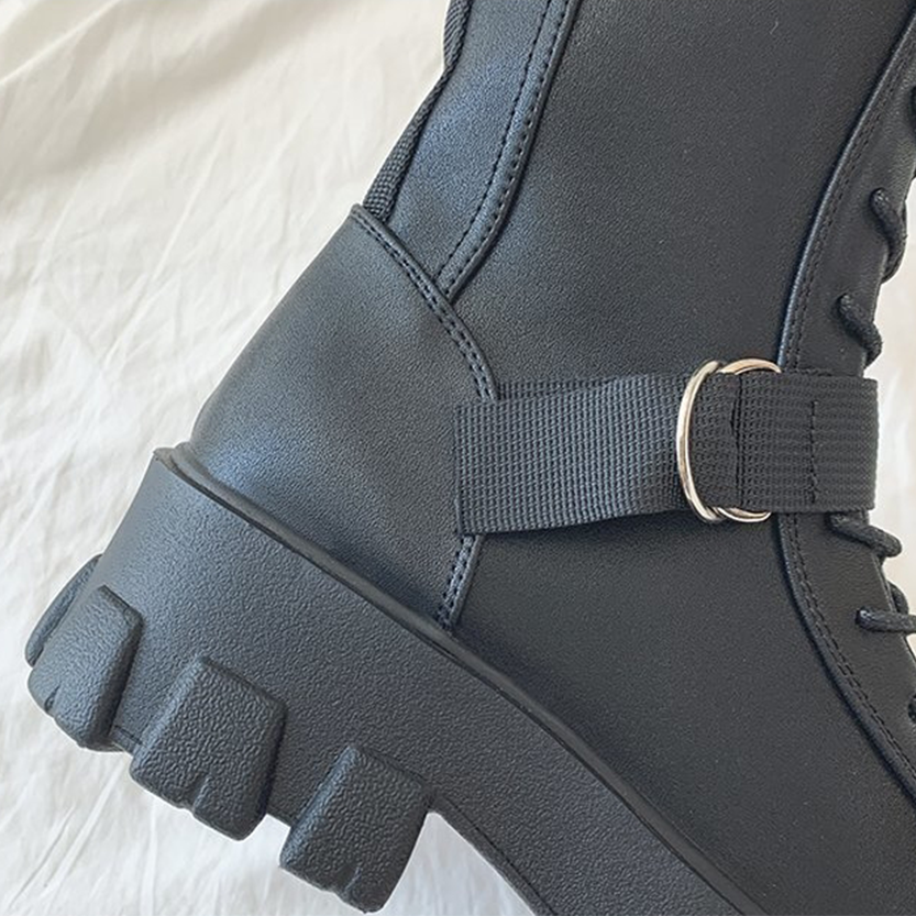 Funki Findz | Boots | Women's Lace-Up Combat Boots Biker Boot
