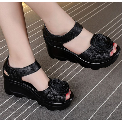 Funki Findz | Shoes | Women's Gothic Leather Low Heel Wedges