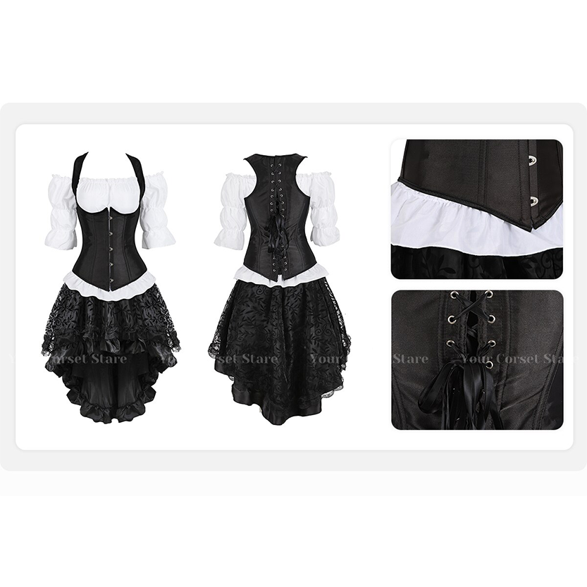 Funki Findz | Dresses | Women's Steampunk Top Corset Skirt Set