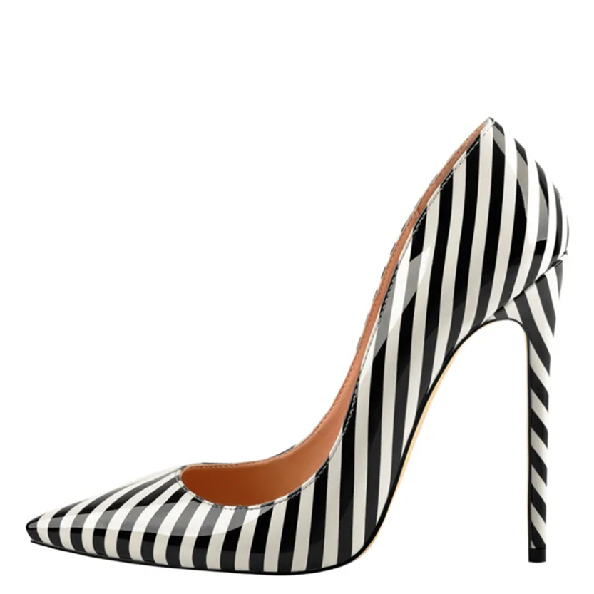 Funki Findz | Shoes | Women's Luxury Striped High Heel Stilettos