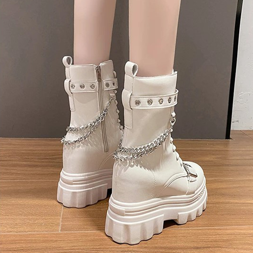 Funki Findz | Boots | Women's Gothic Round Toe Chunky Boots
