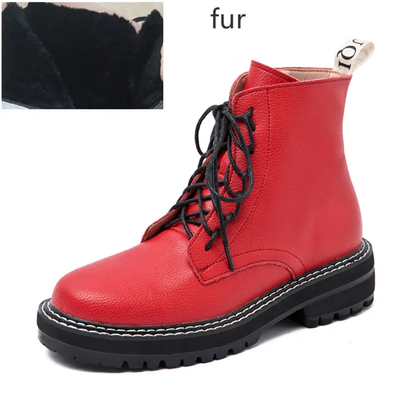 Funki Findz | Boots | Women's Real Leather Lace Up Ankle Boots