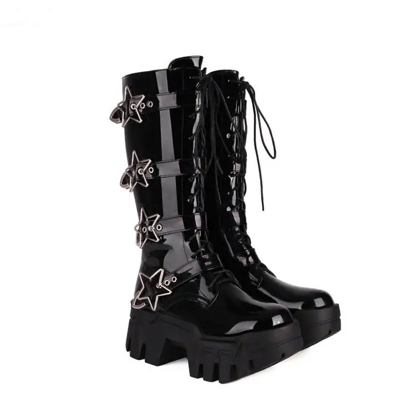 Funki Findz | Boots | Women's Platform Over Knee Lace Up Boot