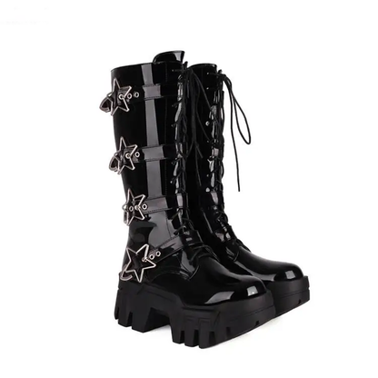 Funki Findz | Boots | Women's Platform Over Knee Lace Up Boot