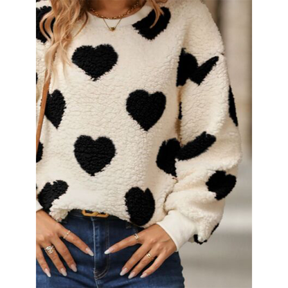 Funki Findz | Sweaters | Women's Plush Fuzzy Heart Pullover