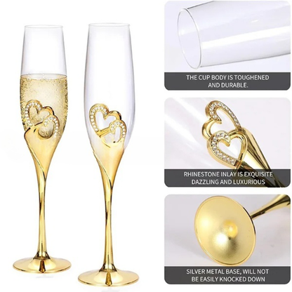 Funki Findz | Glasses | Wedding Champagne Flutes Cake Set x 4