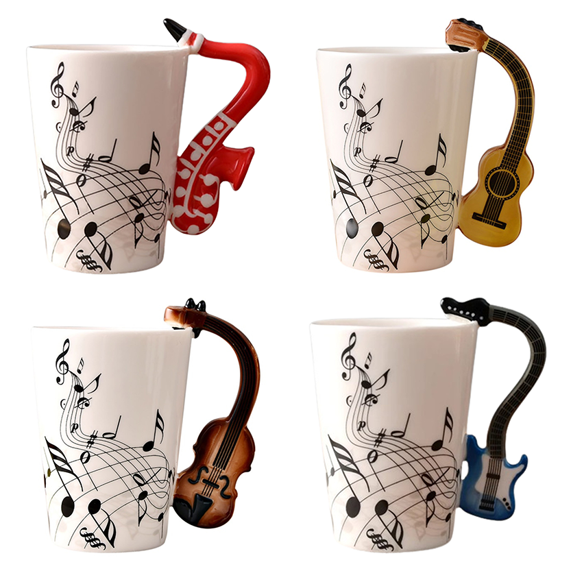 Funki Findz | Mugs | Guitar Handle Mug | Hand-Painted Cups