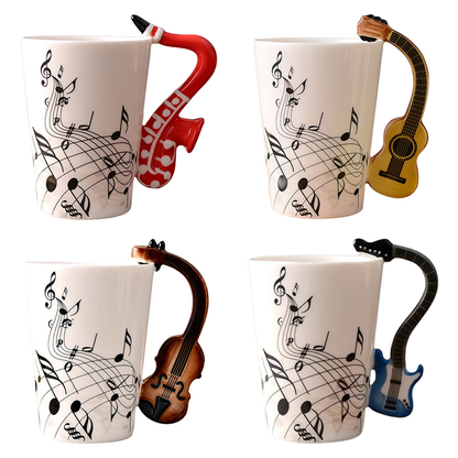 Funki Findz | Mugs | Guitar Handle Mug | Hand-Painted Cups