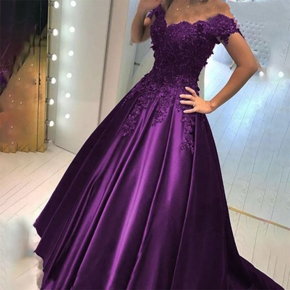 Funki Findz | Dresses | Women's Elegant Long Satin Ball Gown