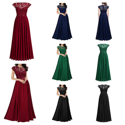 Funki Findz | Dresses | Women's Long Floral Lace Evening Dress