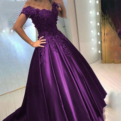 Funki Findz | Dresses | Women's Elegant Long Satin Ball Gown