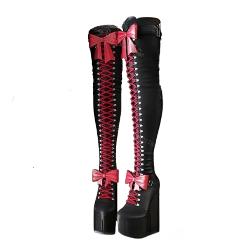 Funki Findz | Boots | Women's Over Knee Butterfly Bow Boots