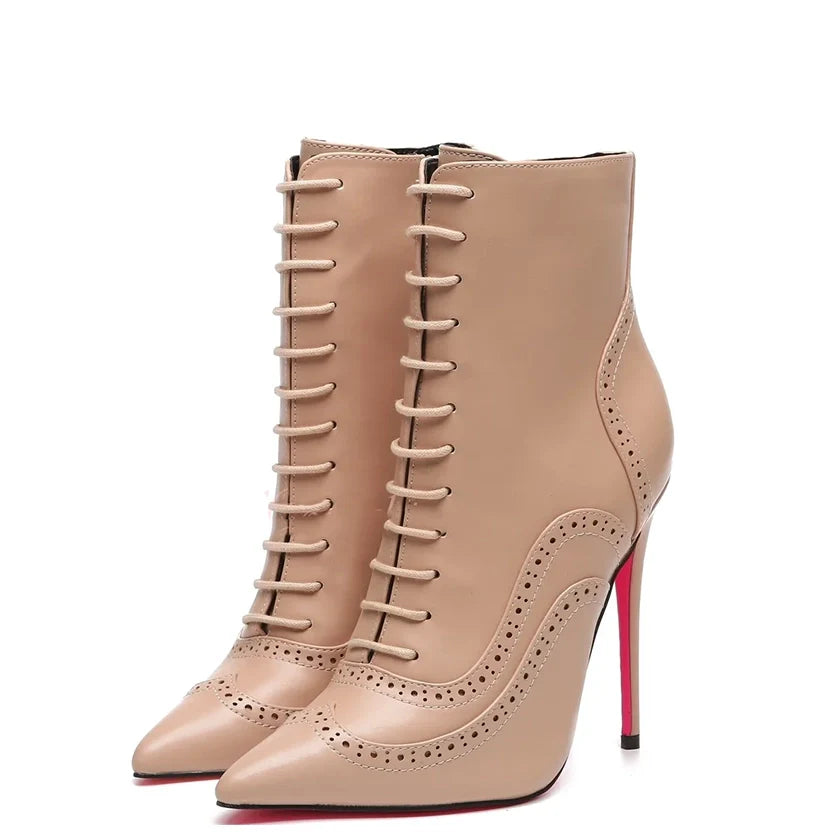 Funki Findz | Boots | Women's Lace Up Pointy Ankle Boots