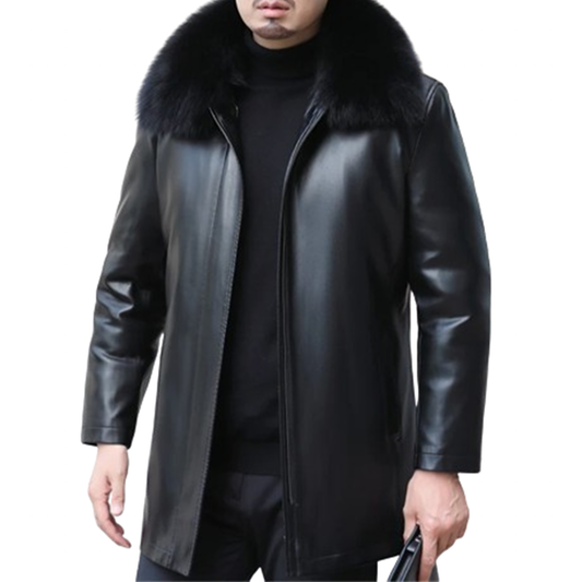 Funki Findz | Jackets | Men's Genuine Leather Long Down Jacket
