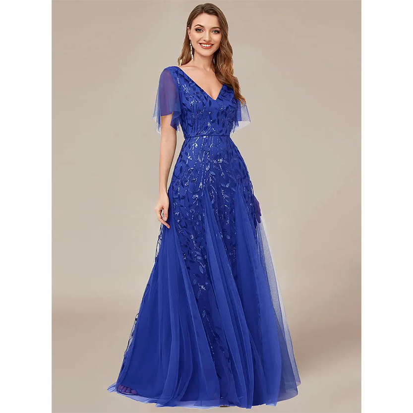 Funki Findz | Dresses | Women's Long Sequin Lace Formal Dress