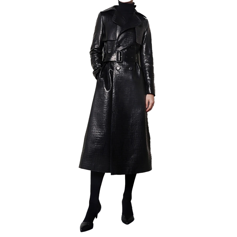 Funki Findz | Jackets | Women's Aligator Print Faux Leather Coat