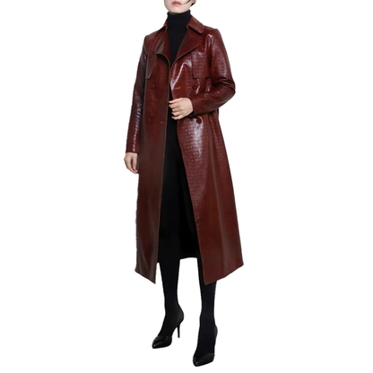 Funki Findz | Jackets | Women's Aligator Print Faux Leather Coat