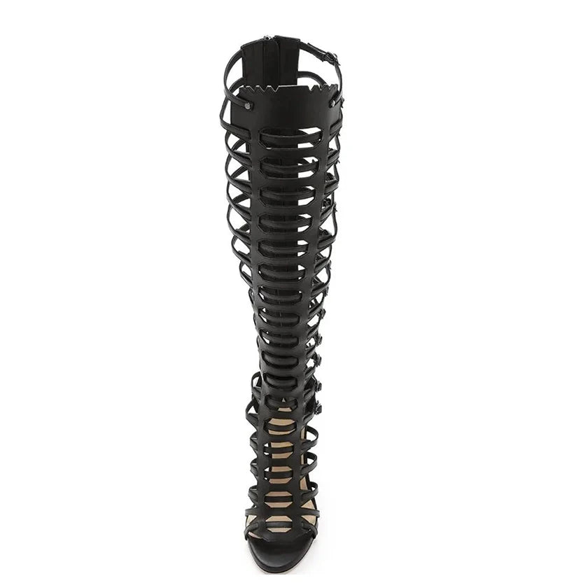 Funki Findz | Boots | Women's Roman Gladiator Lace Up Stilettos