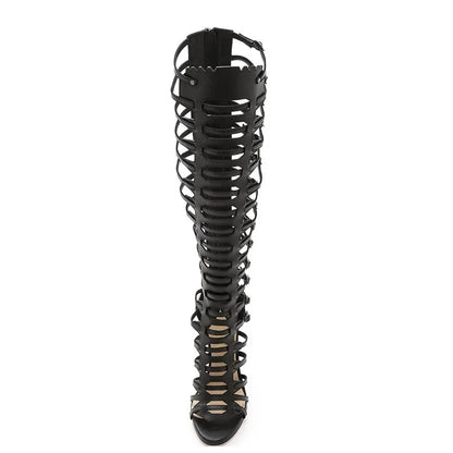 Funki Findz | Boots | Women's Roman Gladiator Lace Up Stilettos