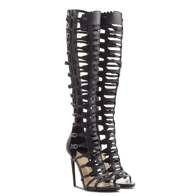 Funki Findz | Boots | Women's Roman Gladiator Lace Up Stilettos
