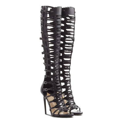 Funki Findz | Boots | Women's Roman Gladiator Lace Up Stilettos