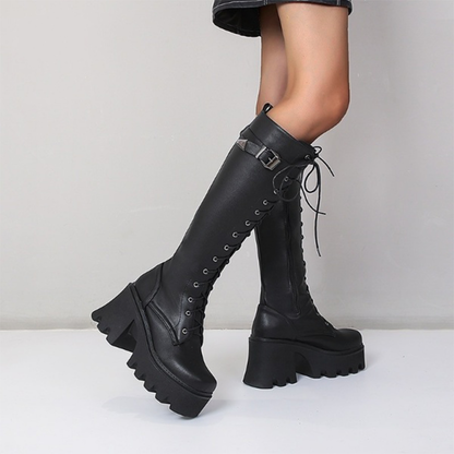 Funki Findz | Boots | Women's Lace Up Chunky Platform Boots
