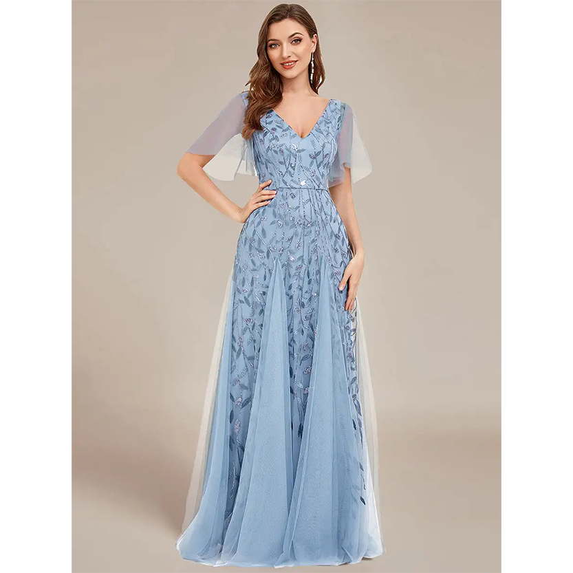 Funki Findz | Dresses | Women's Long Sequin Lace Formal Dress