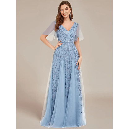 Funki Findz | Dresses | Women's Long Sequin Lace Formal Dress