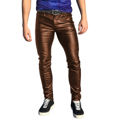 Funki Findz | Pants | Men's Punk Casual Faux Leather Pants