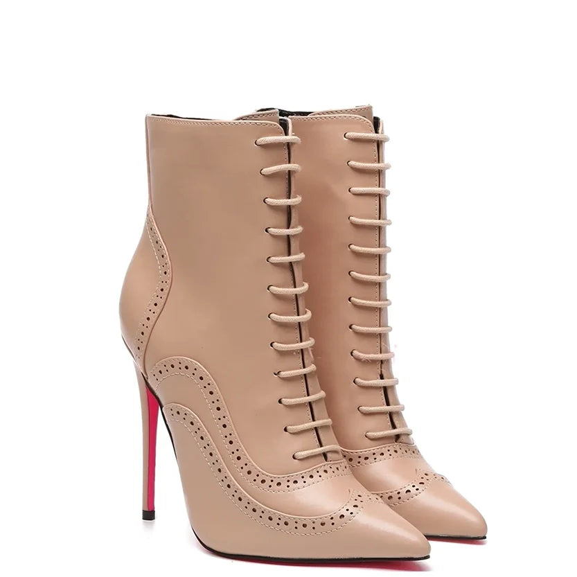 Funki Findz | Boots | Women's Lace Up Pointy Ankle Boots