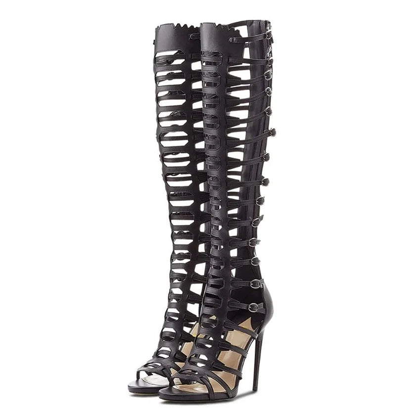Funki Findz | Boots | Women's Roman Gladiator Lace Up Stilettos