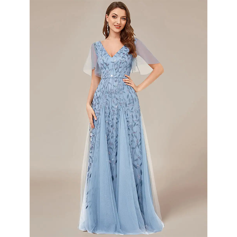 Funki Findz | Dresses | Women's Long Sequin Lace Formal Dress