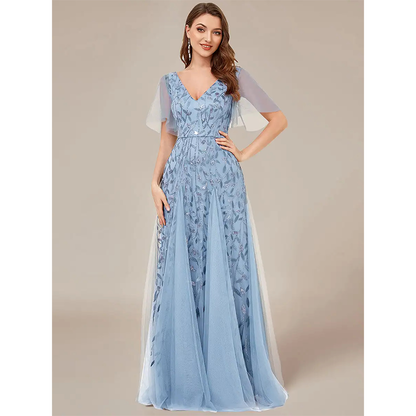 Funki Findz | Dresses | Women's Long Sequin Lace Formal Dress