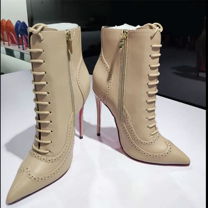 Funki Findz | Boots | Women's Lace Up Pointy Ankle Boots