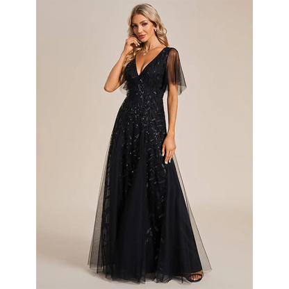 Funki Findz | Dresses | Women's Long Sequin Lace Formal Dress