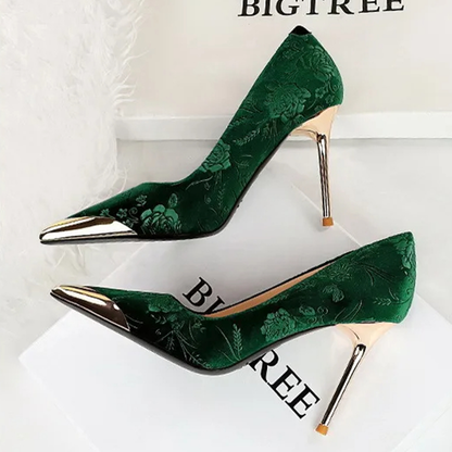 Funki Findz | Shoes | Women's Metal Toe Embroidered Pumps
