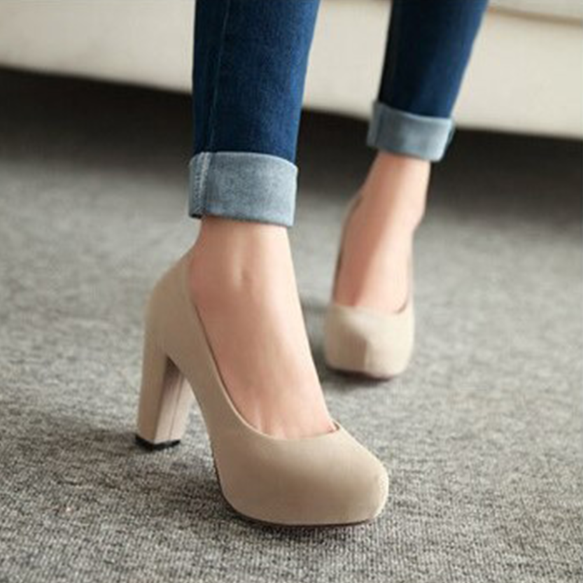 Funki Findz | Shoes | Women's Faux Suede High Chunky Heels