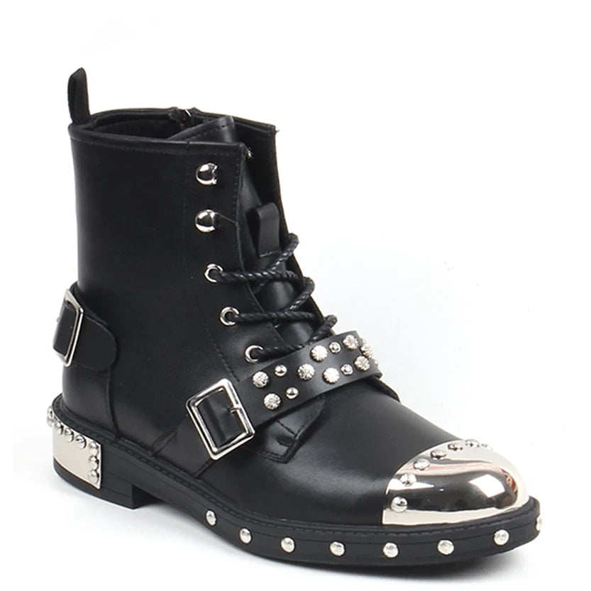 Funki Findz | Boots | Men's Leather Gothic Rivet Ankle Boots