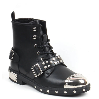 Funki Findz | Boots | Men's Leather Gothic Rivet Ankle Boots