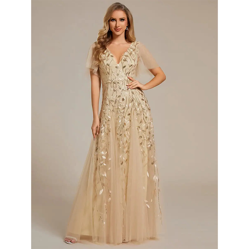 Funki Findz | Dresses | Women's Long Sequin Lace Formal Dress