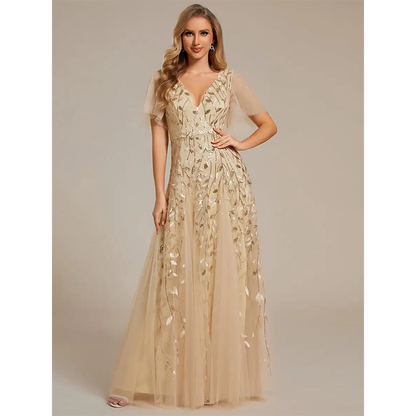 Funki Findz | Dresses | Women's Long Sequin Lace Formal Dress