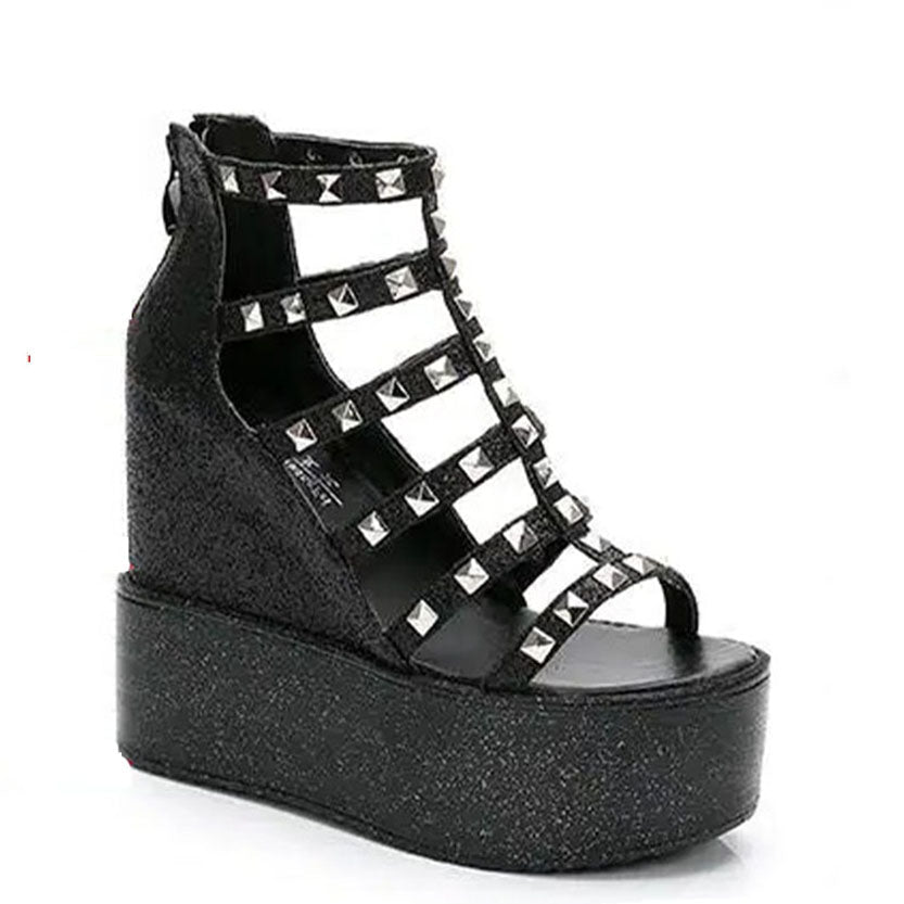 Funki Findz | Shoes | Women's Rivet Platform Gladiator Sandals