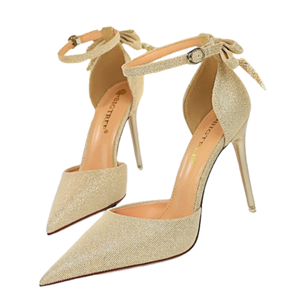 Funki Findz | Shoes | Women's Glitter Bow Knot Strappy Heels