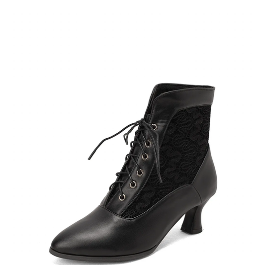 Funki Findz | Boots | Women's Kitten Heel Victorian Granny Boot