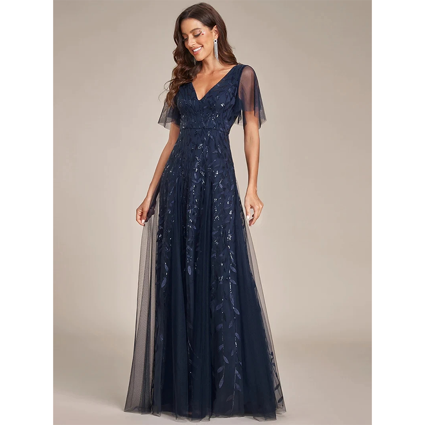 Funki Findz | Dresses | Women's Long Sequin Lace Formal Dress